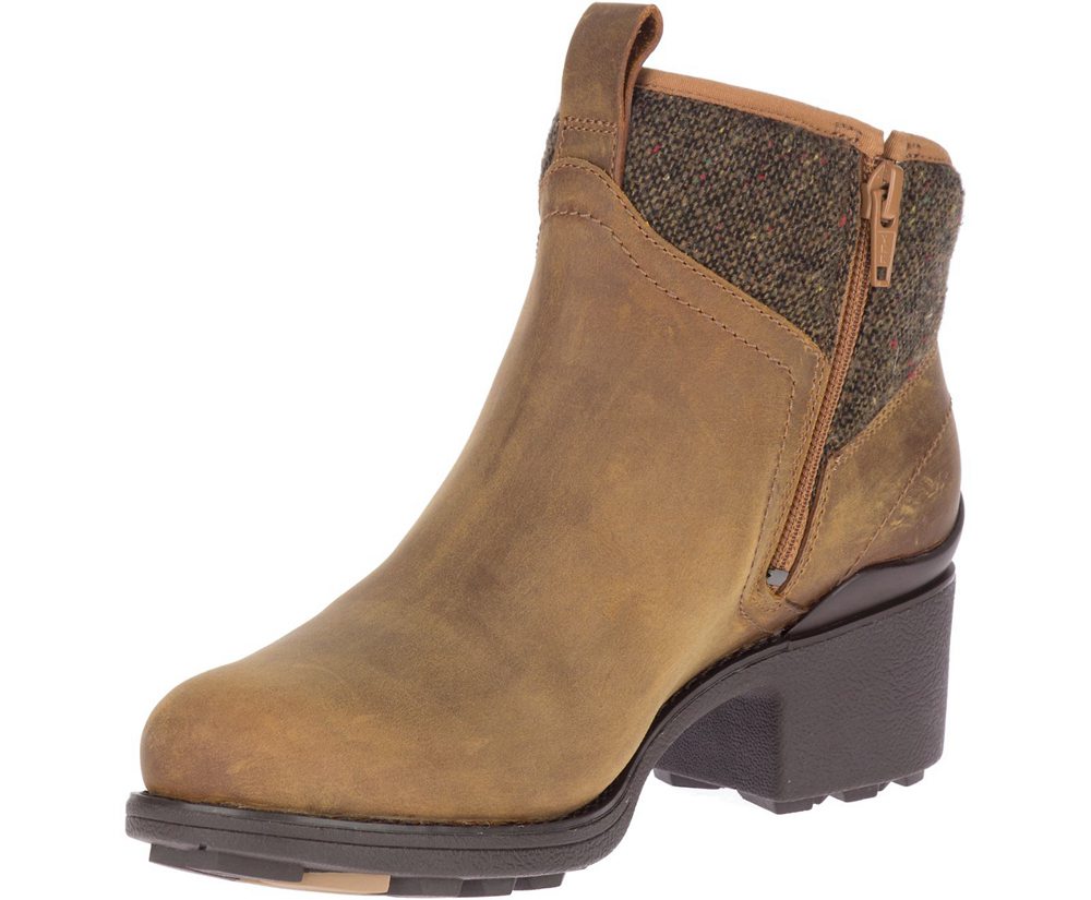 Merrell Boots Brown - Chateau II Mid Pull Waterproof - Womens 92NKRHZPV